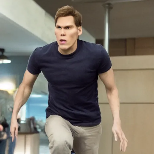 Image similar to Live Action Still of Jerma in 21 Jump Street, real life, hyperrealistic, ultra realistic, realistic, highly detailed, epic, HD quality, 8k resolution, body and headshot, film still