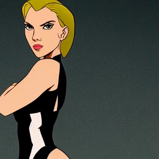 Prompt: scarlett johansson as aeon flux cartoon, photo real, smooth, sharp, intricate detail, dramatic lighting