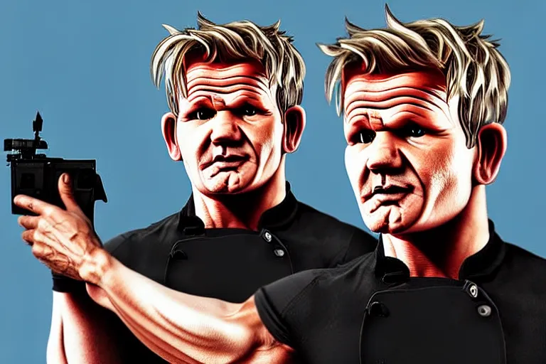 Image similar to gordon ramsay as gta art,