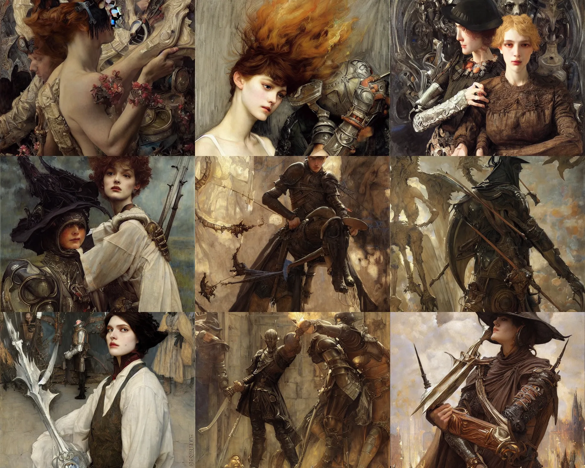 Prompt: painting by edgar maxence and rhads and leyendecker. dark souls and bloodborne