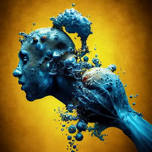 Image similar to underwater ink, liquified, highly detailed, photorealism, digital art, 3 d object, octane rendering, unreal engine, by alberto seveso