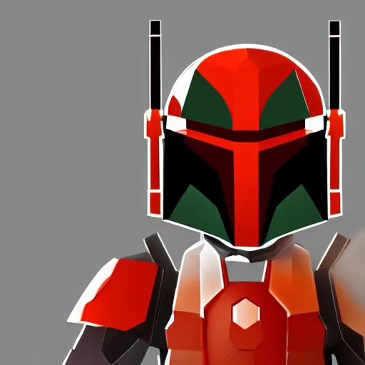 Prompt: vector, low poly, boba fett icon, digitalart, cgstation, artstation