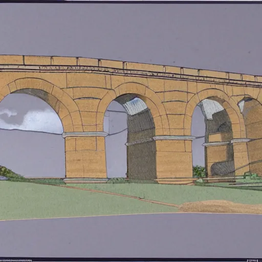 Image similar to front view 2 d projection of the aqueduct sketch