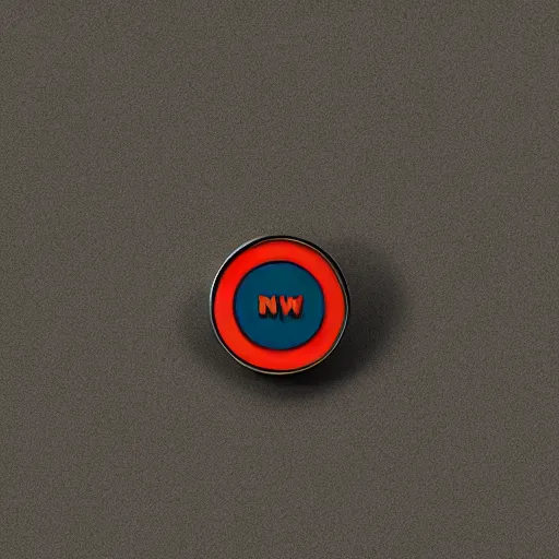 Image similar to a photo of a retro 8 0 s minimalistic clean fire warning enamel pin, studio lighting, behance