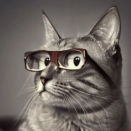 Image similar to intellectual cat