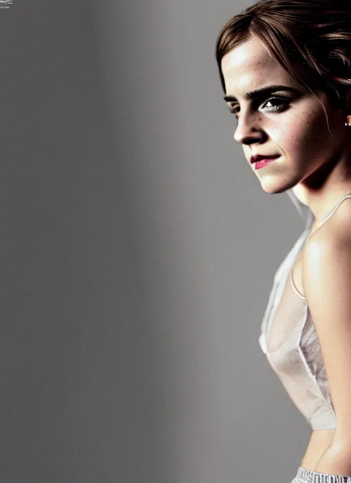 Prompt: Emma Watson as a hegre model, intimate, portrait by Patrick Gleason