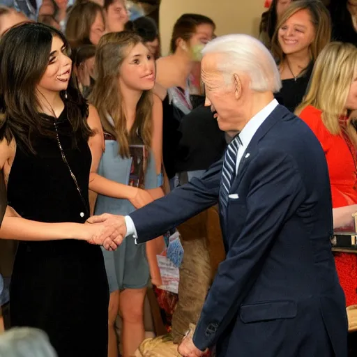 Prompt: carly shay from icarly (2010) meets joe biden