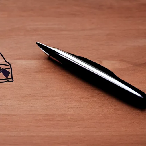 Image similar to logo of a pen tip, with ai theme, trending on logostation