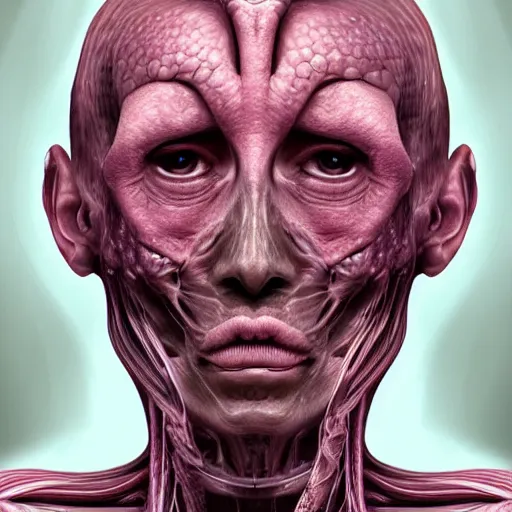 Image similar to an evolved human with new organs to thrive in the future ( body horror ), award winning digital art by philip hood