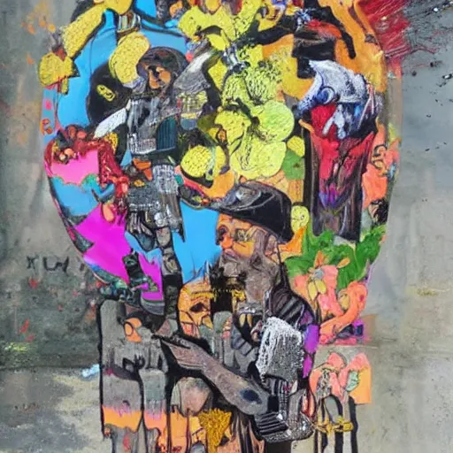 Image similar to transylvanian folk art, in the style of graffiti, made by david choe