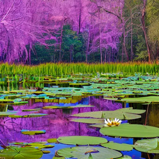 Image similar to cahaba river alabama, water lilies, hymenocallis coronaria,