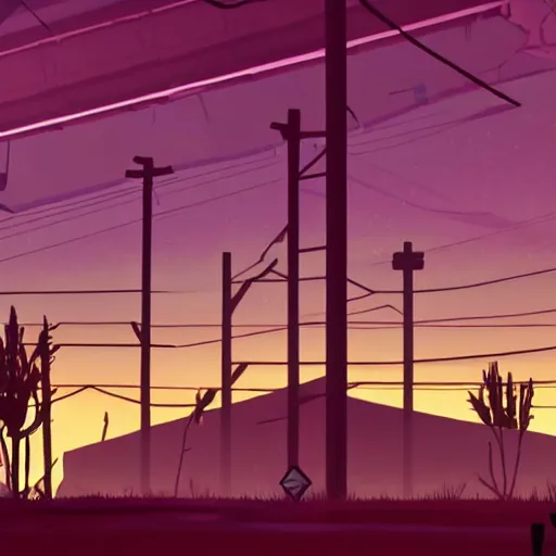 Image similar to A still from the videogame Kentucky Route Zero.
