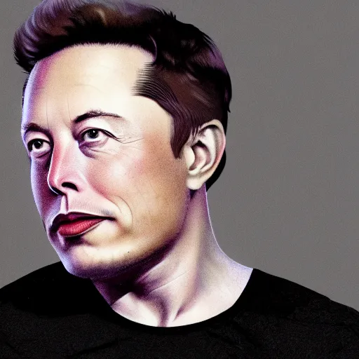 Image similar to portrait of elon musk looking like albert weinstein, wrinkles, wild hair, portrait, 5 0 mm, trending artstation, bokeh, sharp