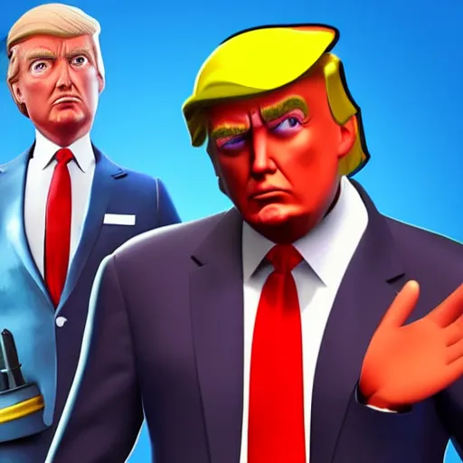 Image similar to donald trump in fortnite