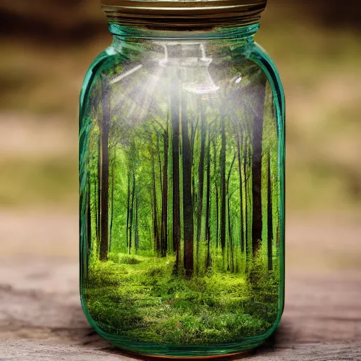 Image similar to the forest inside the jar