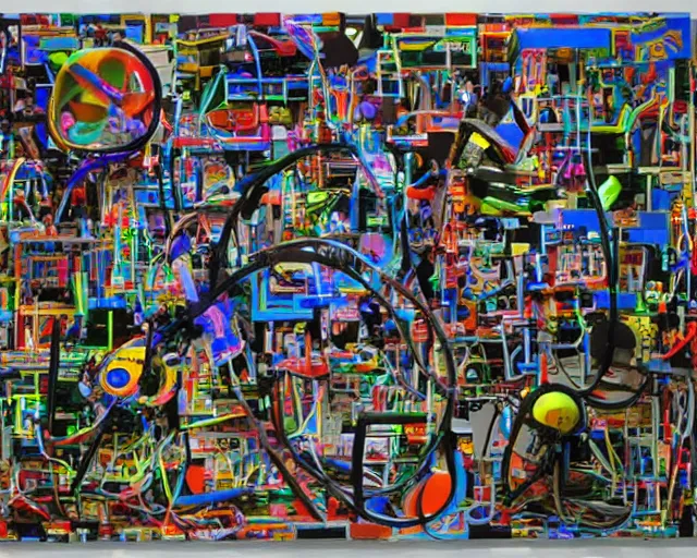 Image similar to artwork by nam june paik