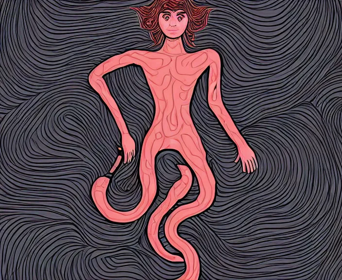 Image similar to Human Transforming into a Snake, 4K, HD, Digital Art