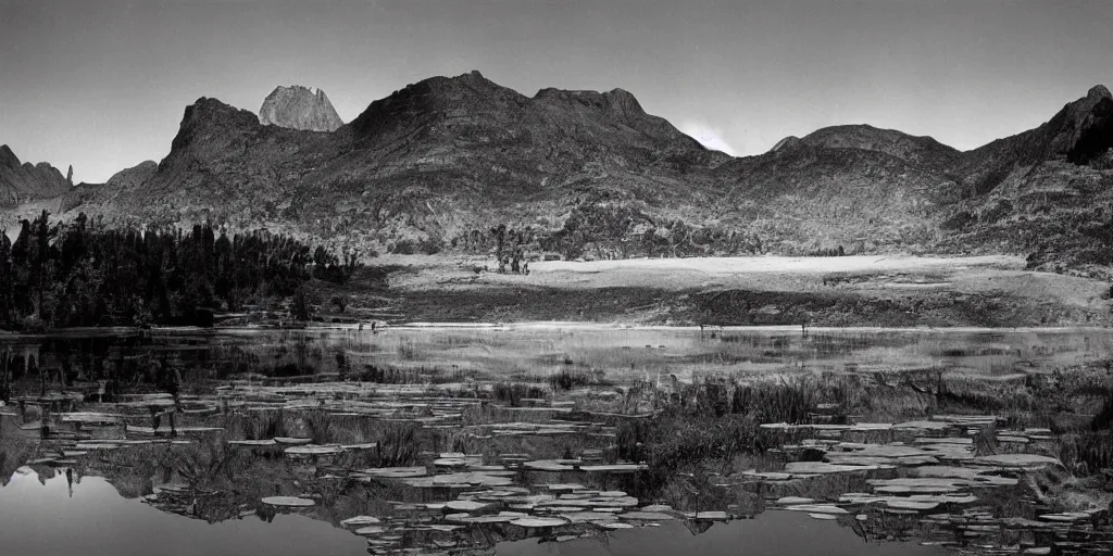 Prompt: the surface of an alient world award winning photography by ansel adams