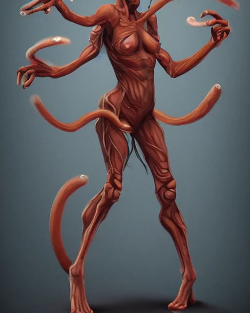 Image similar to woman with six arms, trending on artstation