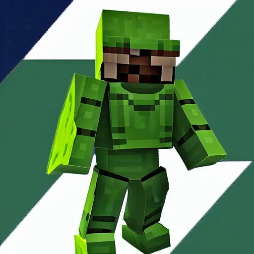 Image similar to Master chief in Minecraft