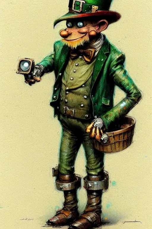 Image similar to ( ( ( ( ( 1 9 5 0 s robot leprechaun. muted colors. ) ) ) ) ) by jean - baptiste monge!!!!!!!!!!!!!!!!!!!!!!!!!!!!!!