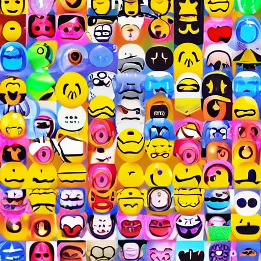 Prompt: Images of strange emojis from the future