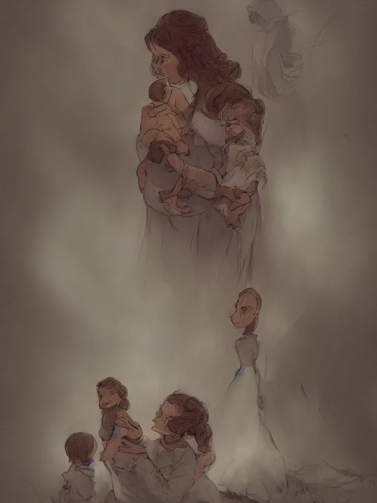 Prompt: mother by Disney Concept Artists, blunt borders, rule of thirds