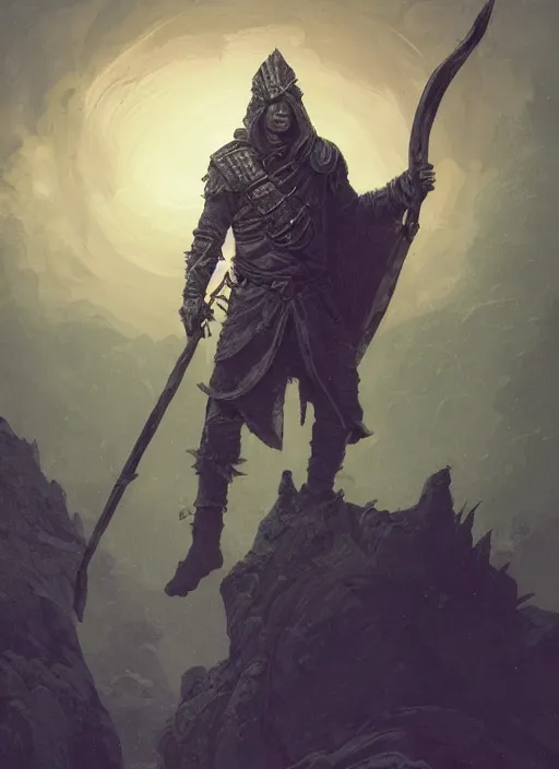 Image similar to a man with a missing an arm wearing a leather cloak while he is holding a spear made entirely of green fire, fearsome, beautiful, DnD character art portrait, mythical creature, male, plate armor, matte fantasy painting, DeviantArt Artstation, by Beeple Gustave Dore Jason Felix by Steve Argyle by Tyler Jacobson by Peter Mohrbacher, cinematic lighting, dramatic lighting, cinematic, establishing shot, extremely high detail, photo realistic, cinematic lighting, post processed, concept art, artstation, matte painting, style by eddie mendoza, raphael lacoste, alex ross,