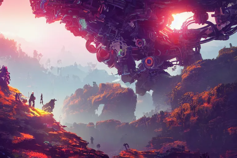 Image similar to rollerback machine mecanical creature robot of horizon forbidden west horizon zero dawn bioluminiscence global illumination ray tracing hdr fanart arstation by ian pesty and alena aenami artworks in 4 k