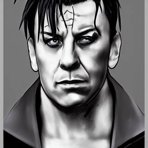 Image similar to Till Lindemann in anime style, high quality art, 8K, HD, render