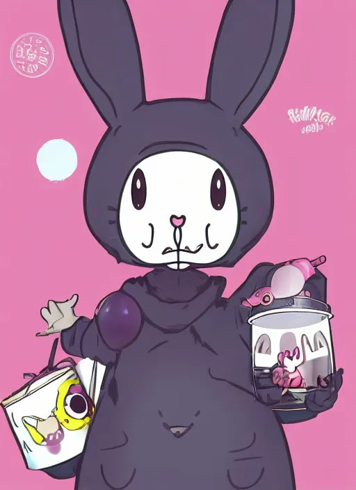 Prompt: realistic detailed semirealism anthropomorphic pink rabbit character wearing a bucket hat. Cute Sanrio inspired. Rabbt_character, rabbit_bunny, 獣, iconic character splash art, Detailed fur, detailed textures, 4K high resolution quality artstyle professional artists WLOP, Aztodio, Taejune Kim, Guweiz, Pixiv, Instagram, Artstation