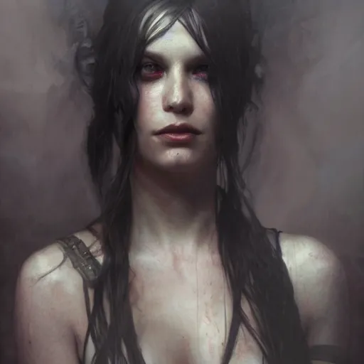 Image similar to dark goth queen, dark fantasy, hyperrealistic portrait, art of elysium by jeremy mann and alphonse mucha, fantasy art, photo realistic, dynamic lighting, artstation, full figure poster, volumetric lighting, very detailed face, 4 k, award winning