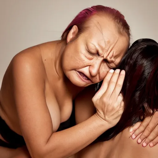 Image similar to woman cried in brothel, award winning photo