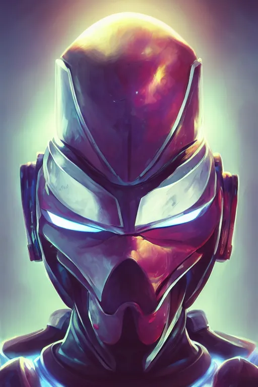 Image similar to epic mask helmet robot ninja portrait stylized as fornite style game design fanart by concept artist gervasio canda, behance hd by jesper ejsing, by rhads, makoto shinkai and lois van baarle, ilya kuvshinov, rossdraws global illumination radiating a glowing aura global illumination ray tracing hdr render in unreal engine 5