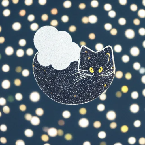 Image similar to a photo of a cat in a cloud of glitter