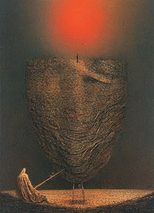 Image similar to critical instability by beksinski and salvadore dali