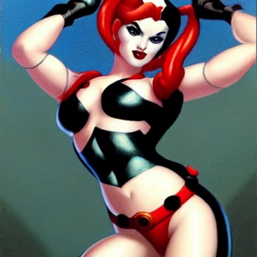 Image similar to harley quinn painted by luis ricardo falero