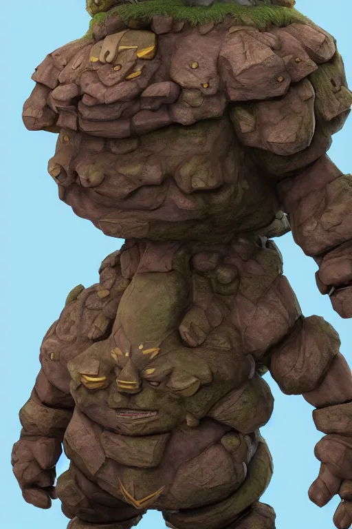 Image similar to zelda fantasy art giant golem troll wood rock, global illumination ray tracing hdr fanart arstation by sung choi and eric pfeiffer and gabriel garza and casper konefal hardmesh zbrushcentral