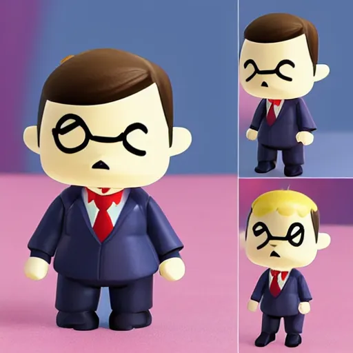 Prompt: alan turing stop motion animal crossing character vinyl action figure, plastic, toy