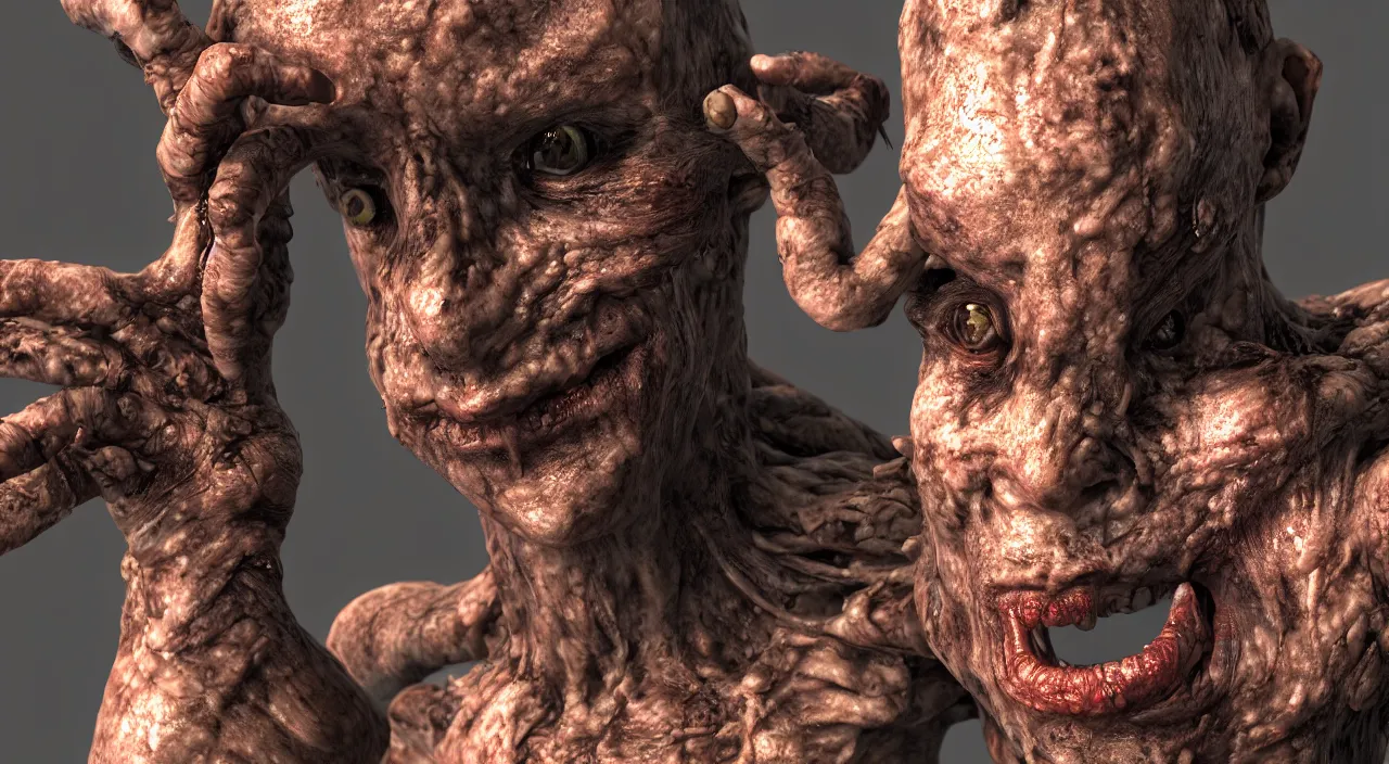 Prompt: body horror, unreal engine, octane render, depth of field, cycles render, hd