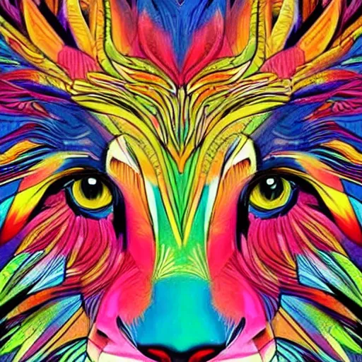 Prompt: a colorful god animal, cool colors, spirited style, high realism, rich details