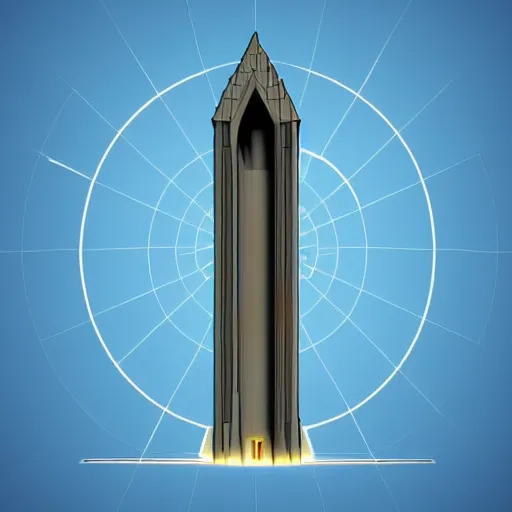 Prompt: Orthanc of the Flat earth, orthographic,2d ,flat