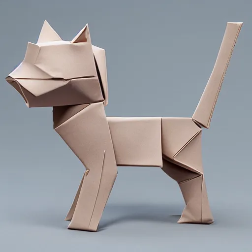 Prompt: cat origami 8 k detailed,