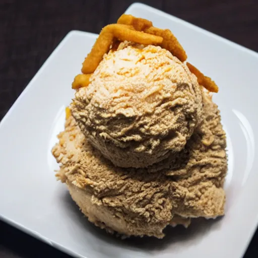 Prompt: fried chicken ice cream