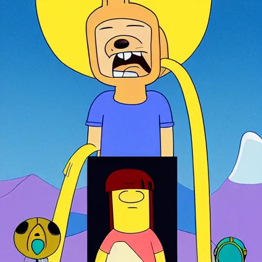 Image similar to jesus as an adventure time character