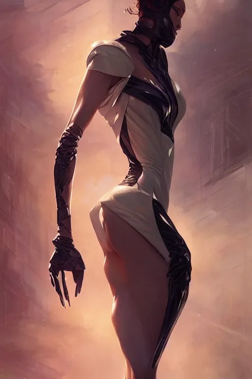 Prompt: elegant high fashion thierry mugler gown aeon flux profile picture by greg rutkowski, dynamic pose, intricate, futuristic, fantasy, elegant, by stanley artgerm lau, greg rutkowski, thomas kindkade, alphonse mucha, loish, thierry mugler, norman rockwell,