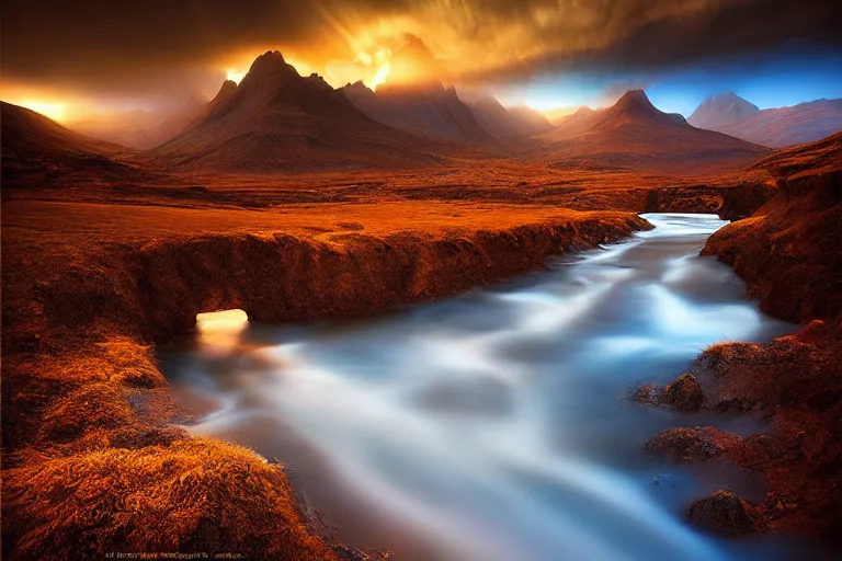 Prompt: beautiful landscape photography by marc adamus, desrt, dramatic lighting