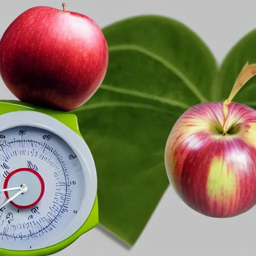 Image similar to balance scale with one apple in one side and one onion in the other