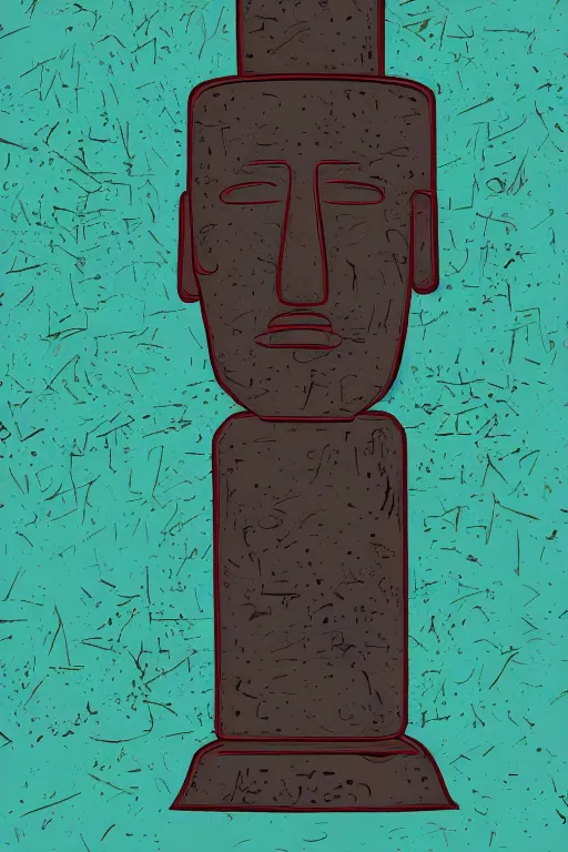 Image similar to vector moai statue digital illustration cartoon graffity street popart comics