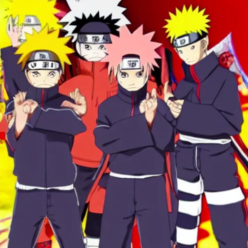 Image similar to naruto as an akatsuki member with sharinggan,